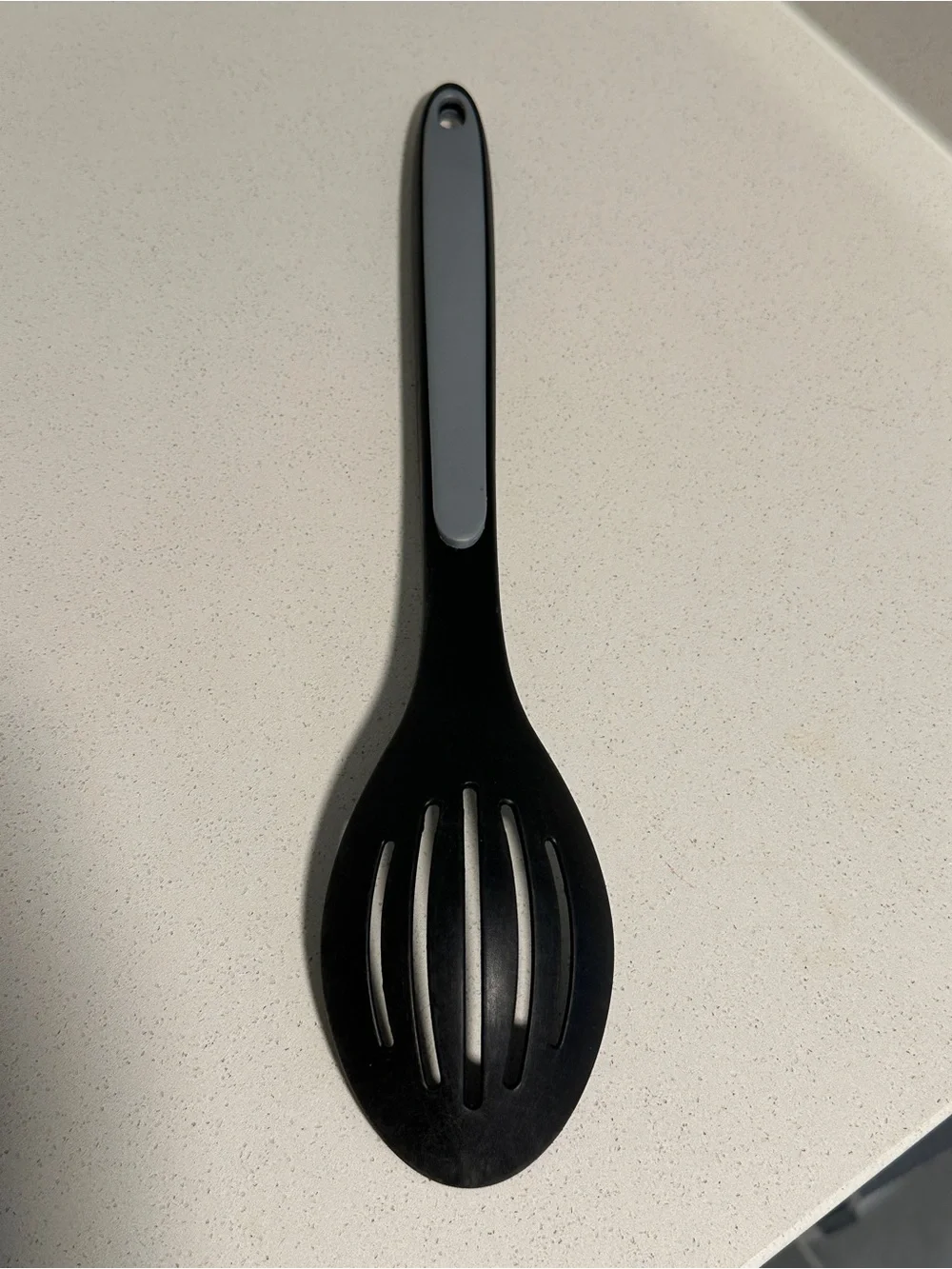 Calphalon Select Slotted Serving Spoon, Nylon/Silicone, Gray/Black, 13.5